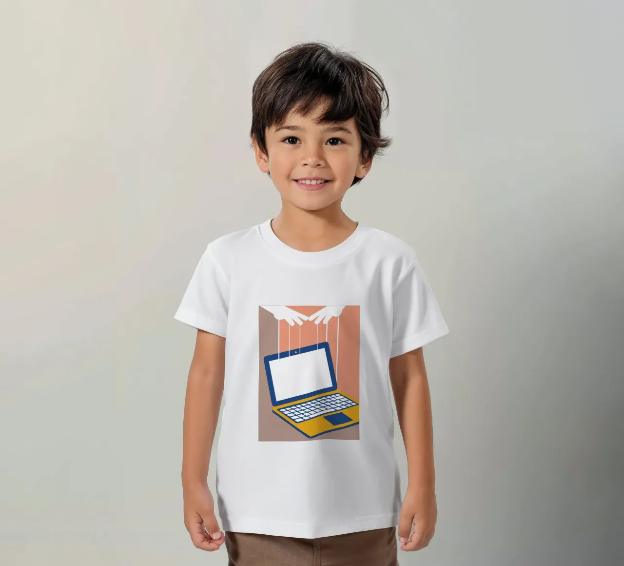 Laptop-Handpuppen Kinder T-Shirt von Jurshopp