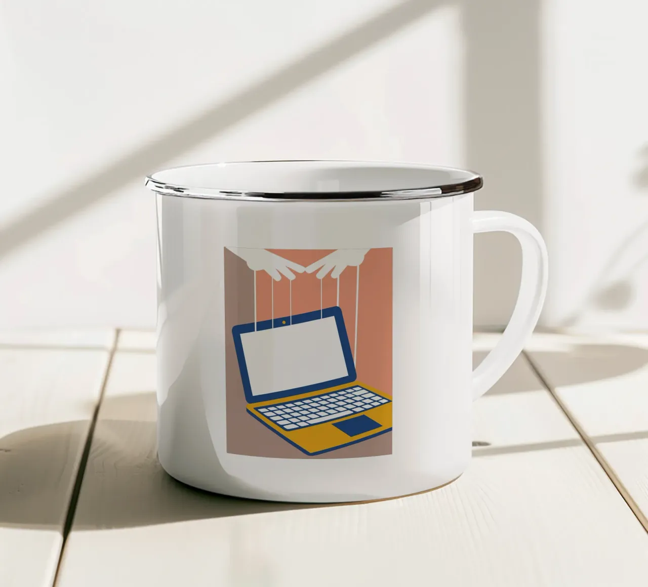 Pupazzi per computer portatili tazza in smalto da Jurshopp