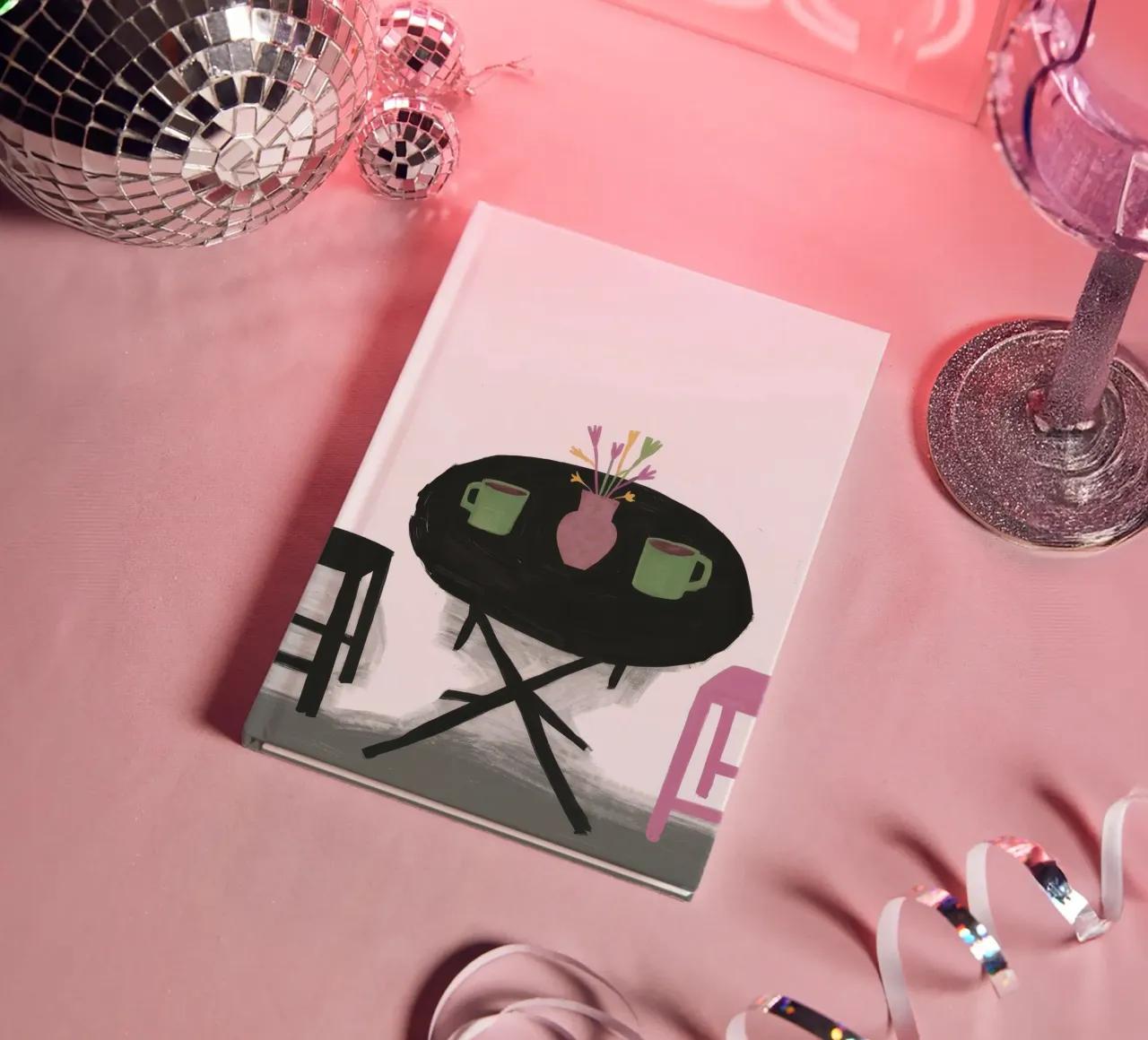 Minimalist Cafe Date notebook by Sky Velour