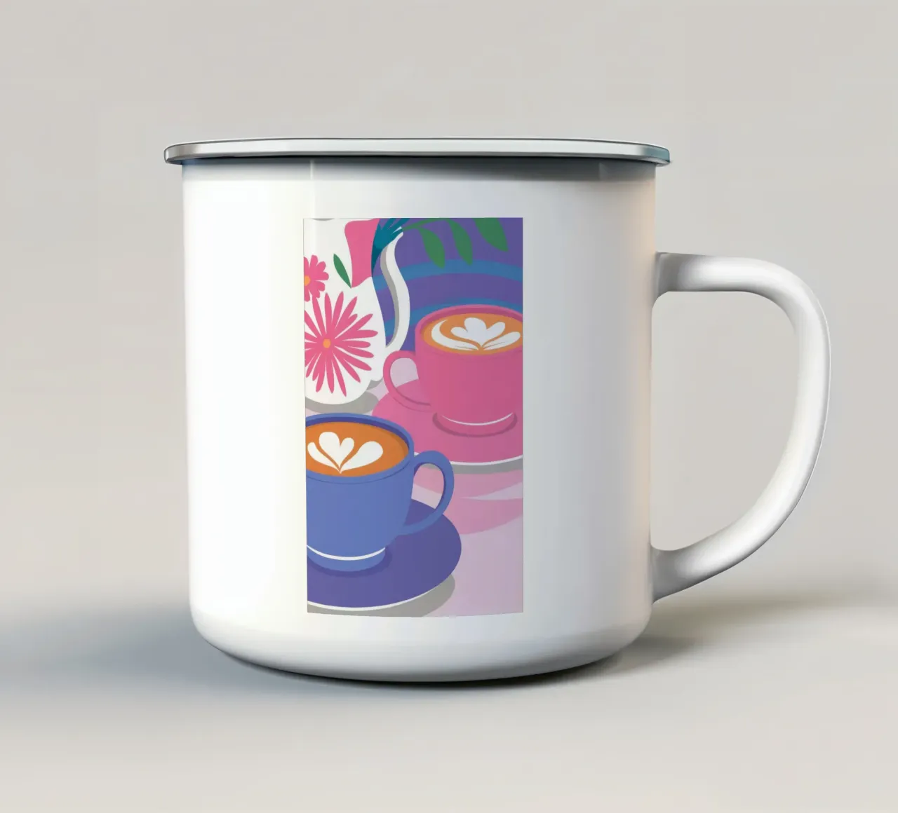 Cuori di Latte Art tazza in smalto da Sky Velour