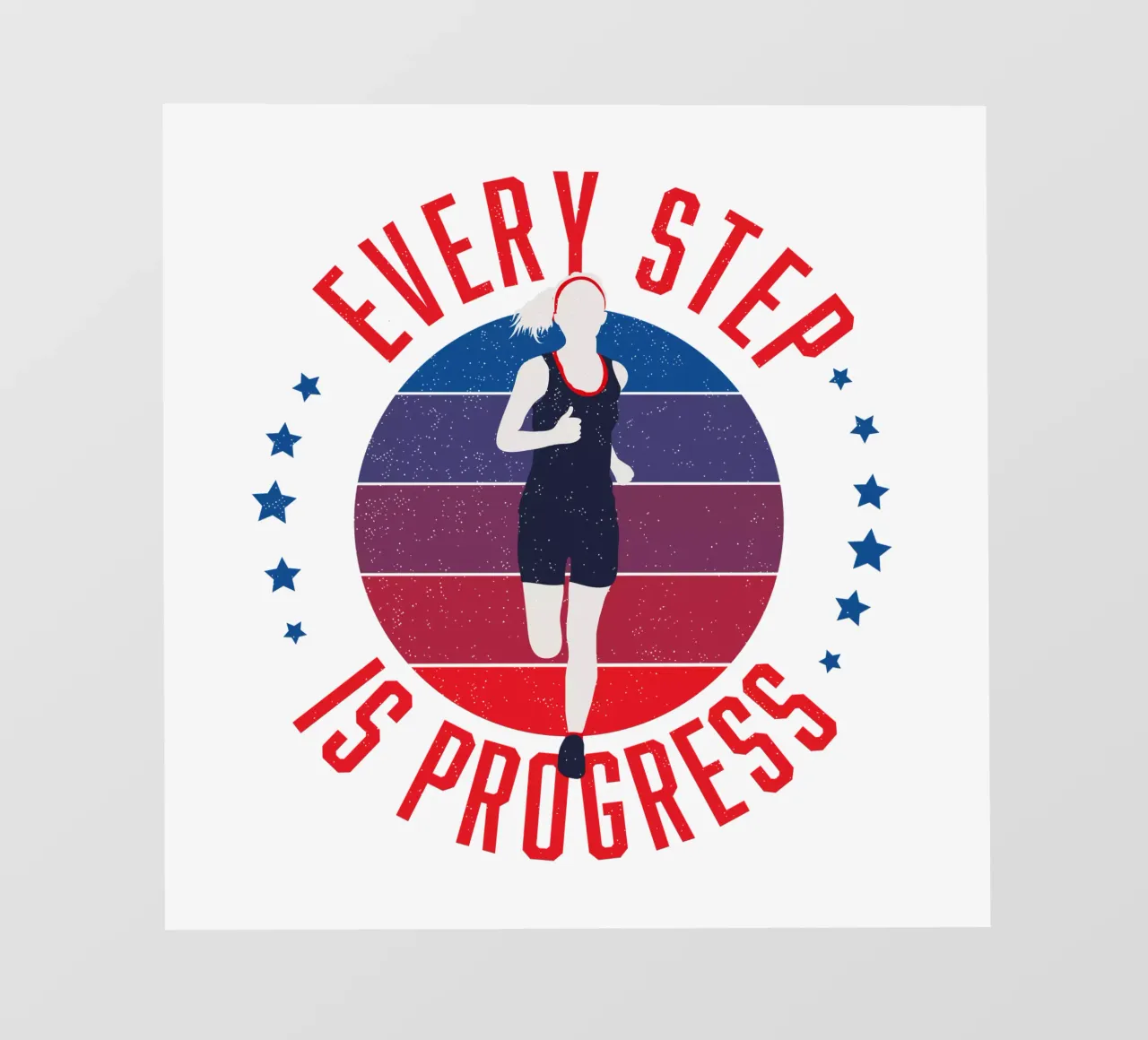 Ogni passo è un progresso. Slogan motivazionale per i runner. telo in pvc da CalliLetters