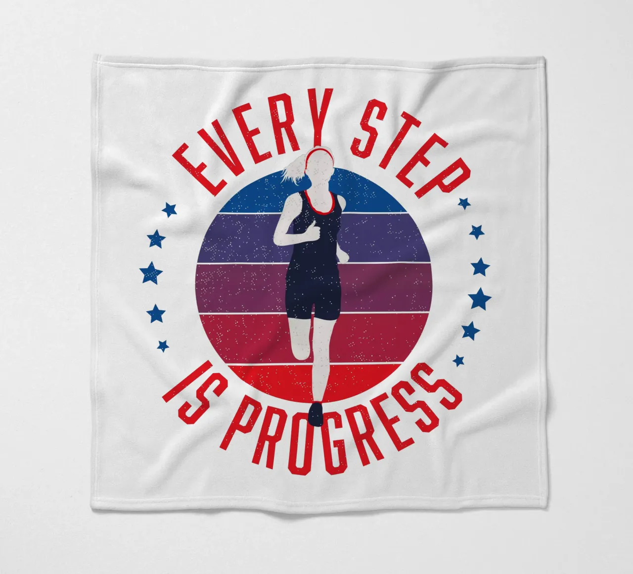 Ogni passo è un progresso. Slogan motivazionale per i runner. coperta in pile da CalliLetters
