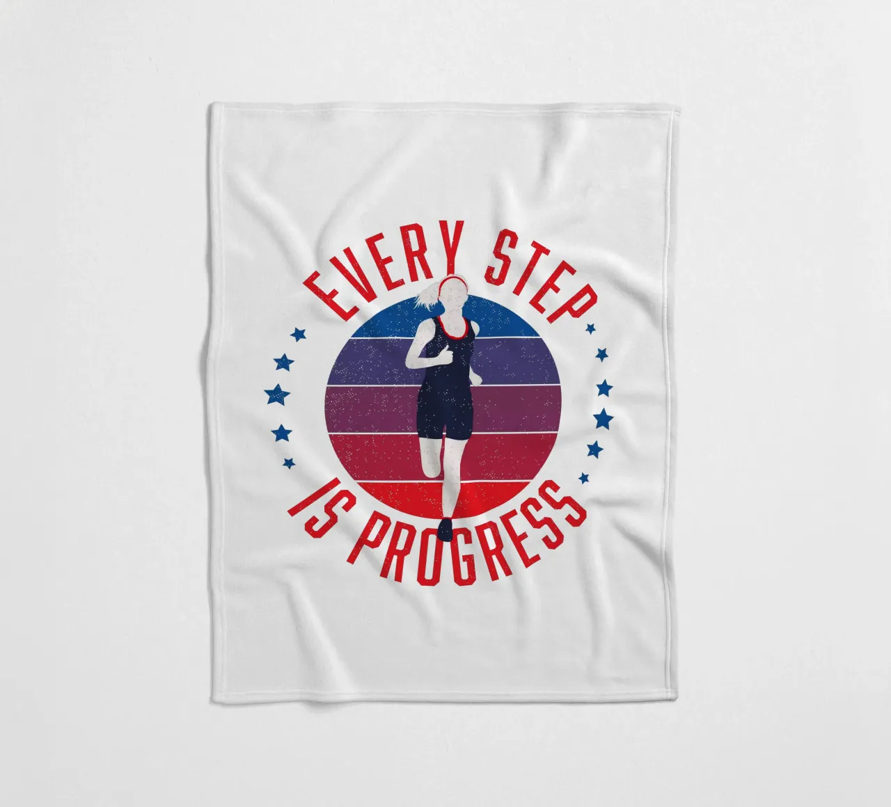 Ogni passo è un progresso. Slogan motivazionale per i runner. coperta in pile da CalliLetters