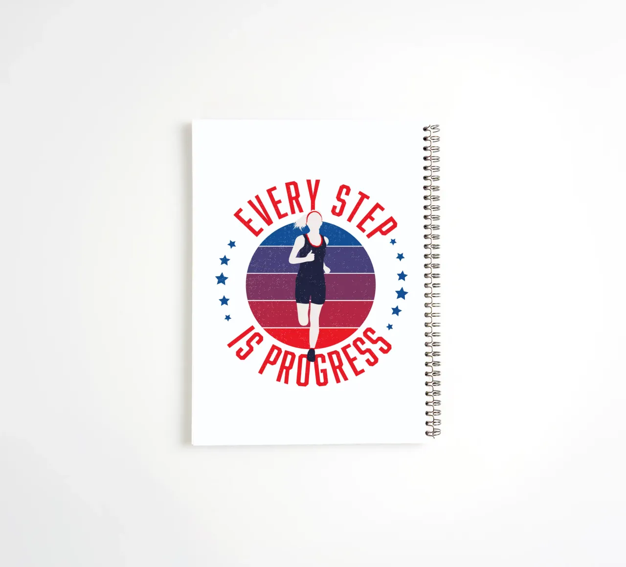 Every Step is Progress. Motivational slogan for runners. spiral notebook by CalliLetters