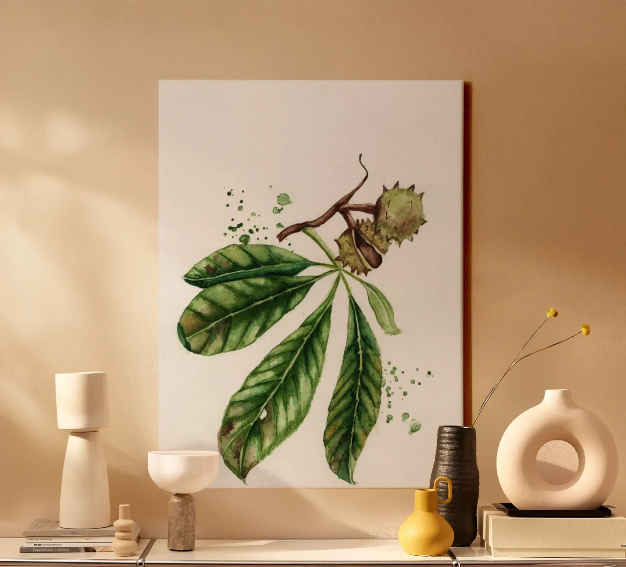 chesnut autumn canvas met Baklijst van Nathys_illustration