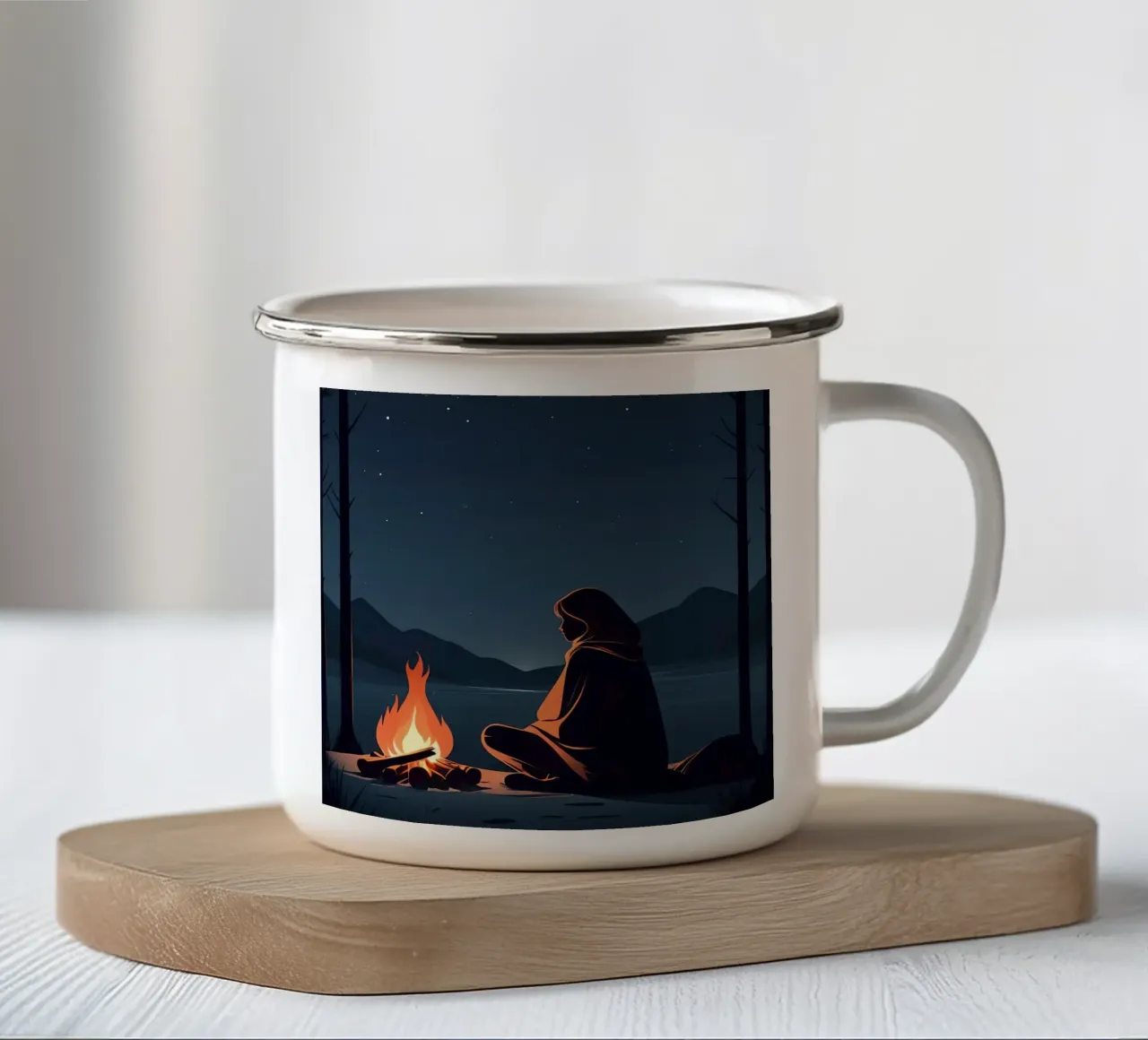 Stelle e momenti di tranquillità tazza in smalto da Maison Solis