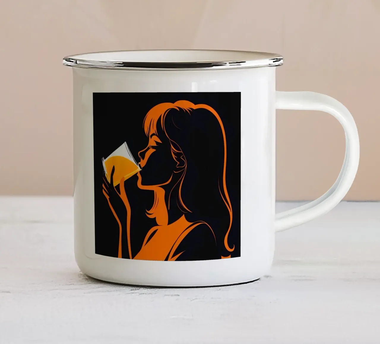 Bagliore di agrumi tazza in smalto da Maison Solis