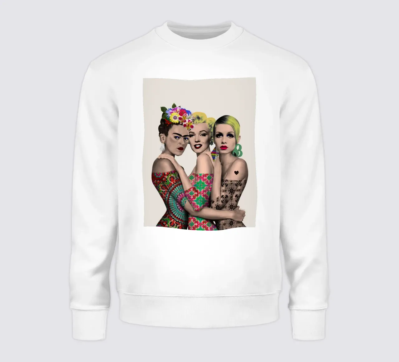 Kahlo, Monroe e Twiggy felpa da Ana Paula Hoppe