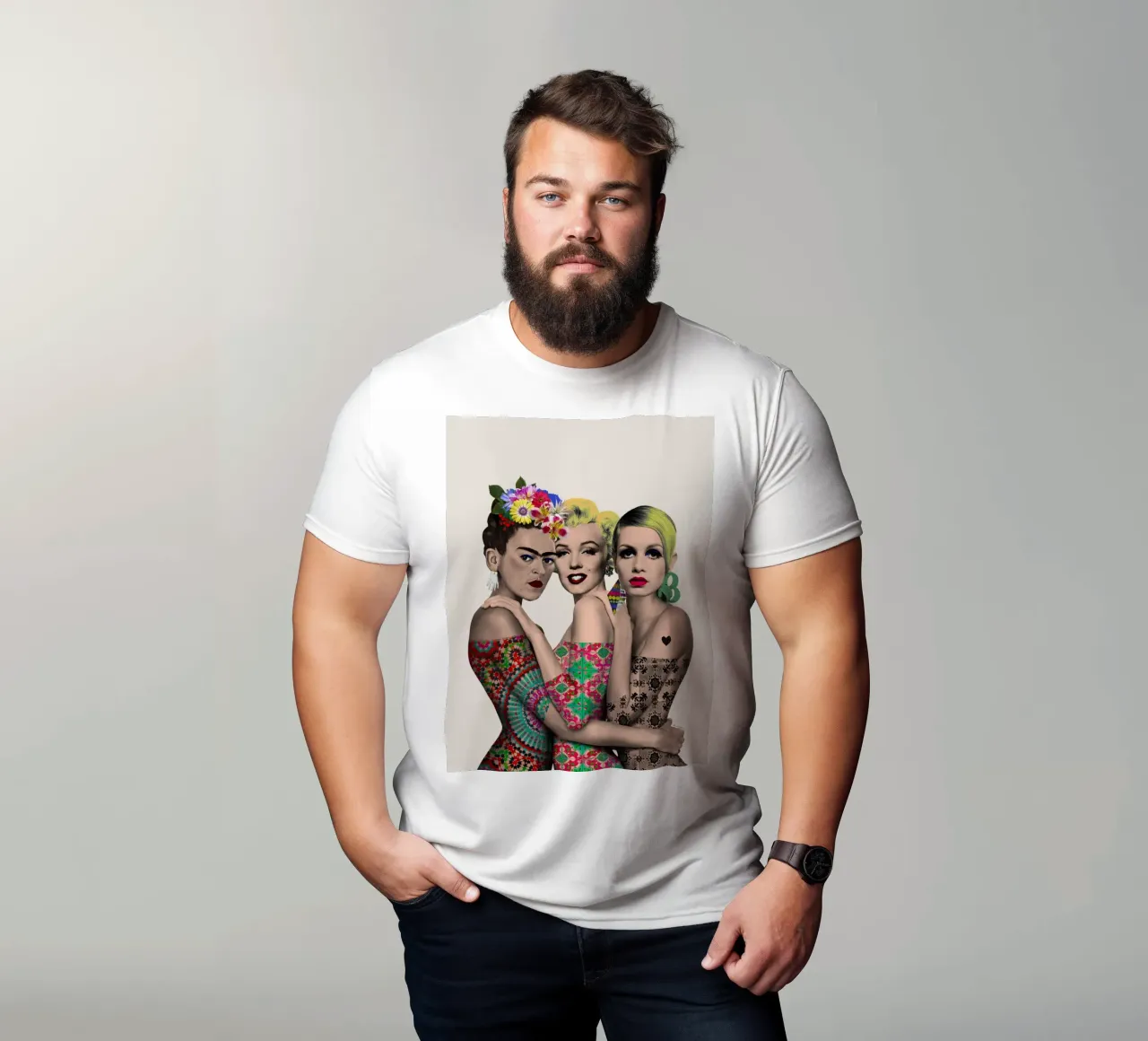 Kahlo, Monroe e Twiggy t-shirt da Ana Paula Hoppe