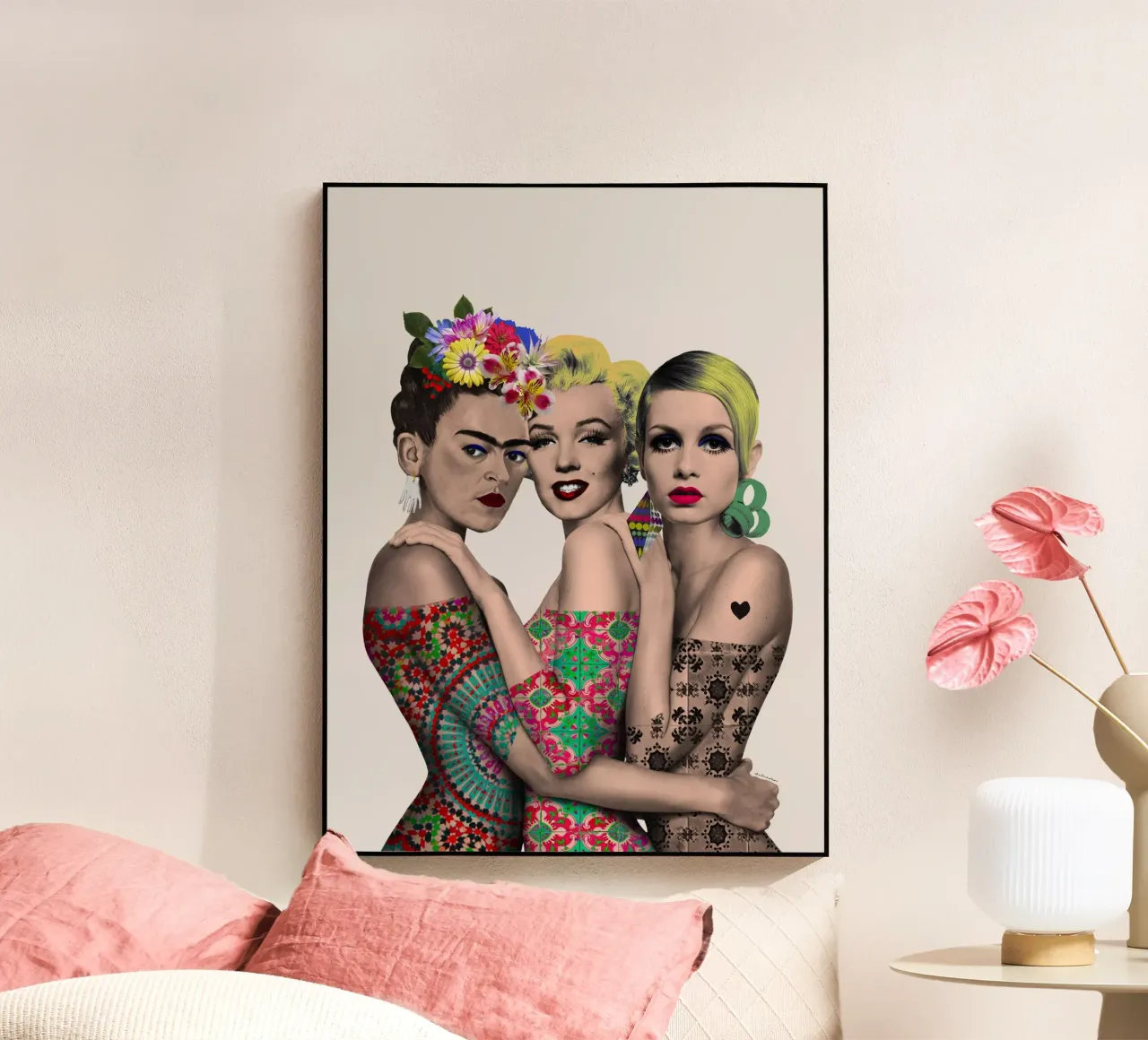 Kahlo, Monroe e Twiggy plexiglass da Ana Paula Hoppe