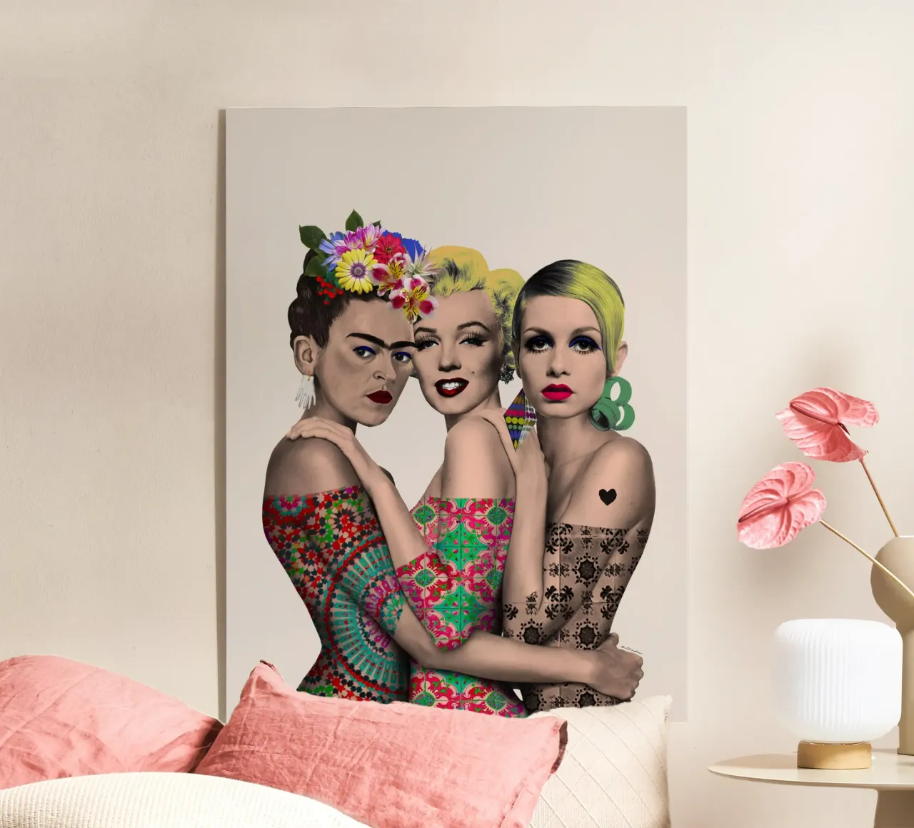 Kahlo, Monroe e Twiggy plexiglass da Ana Paula Hoppe