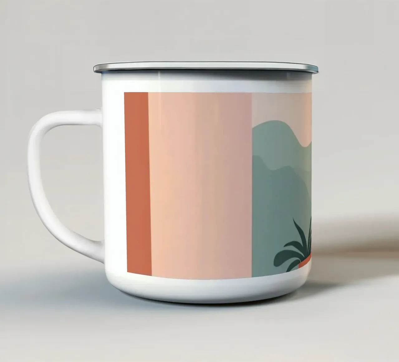 Mattina con le piante tazza in smalto da Maison Solis