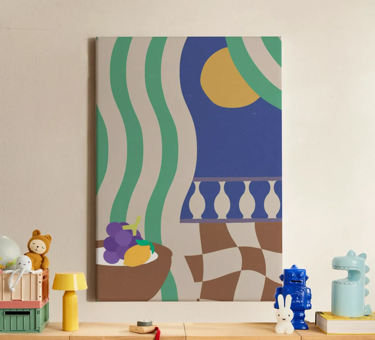 Bold Abstract Art canvas with Floater frame by DesignArt