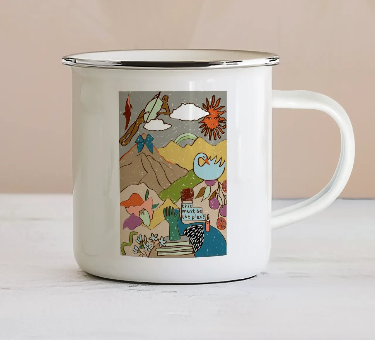 Questo deve essere il posto giusto tazza in smalto da 83oranges