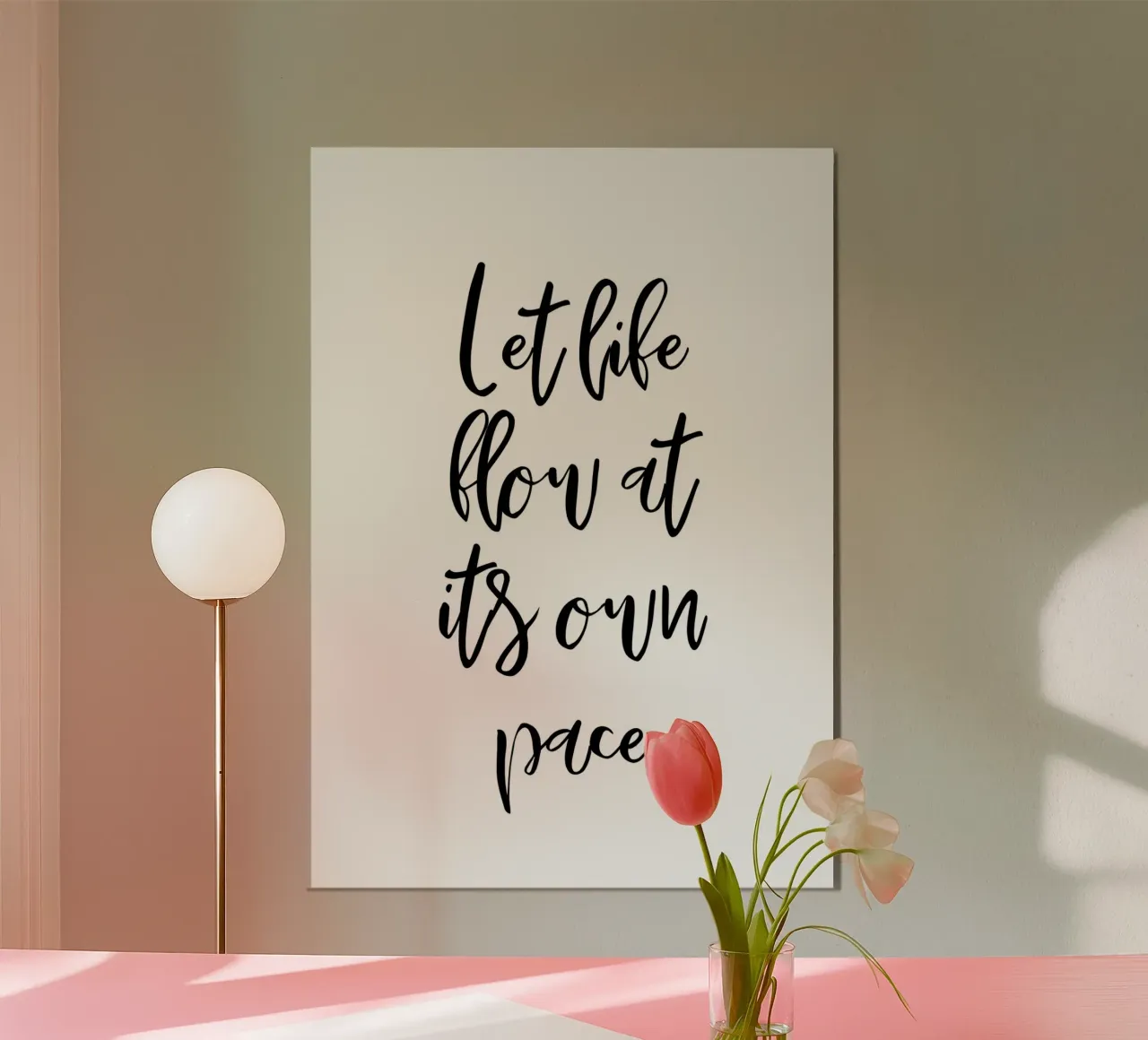 Let life flow at its own pace alluminio dibond da Quotes on walls