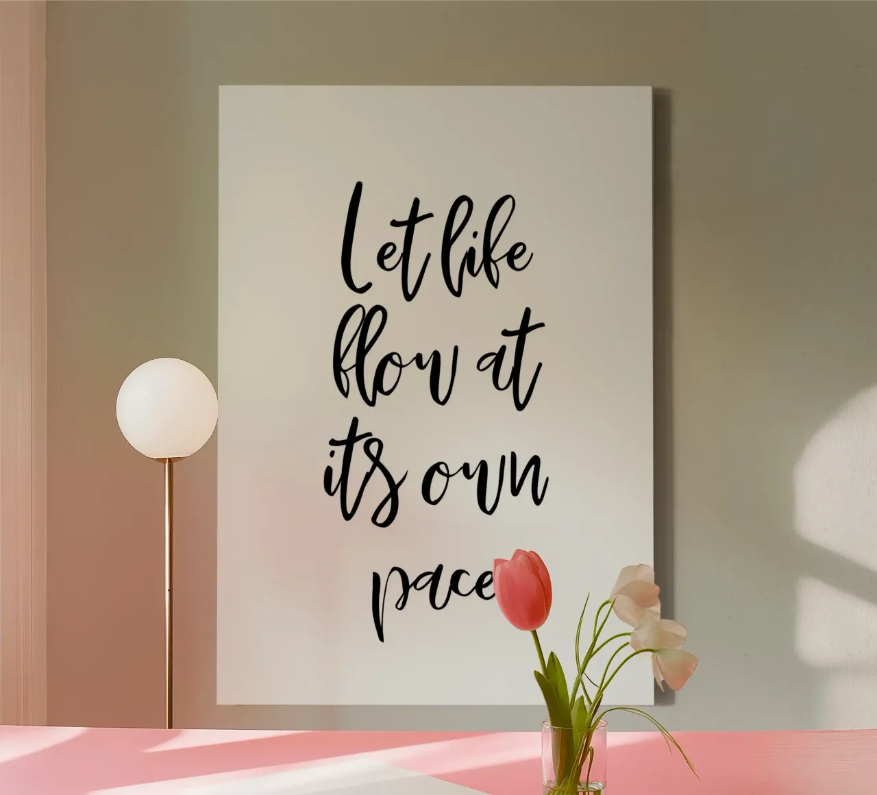 Let life flow at its own pace tela da Quotes on walls