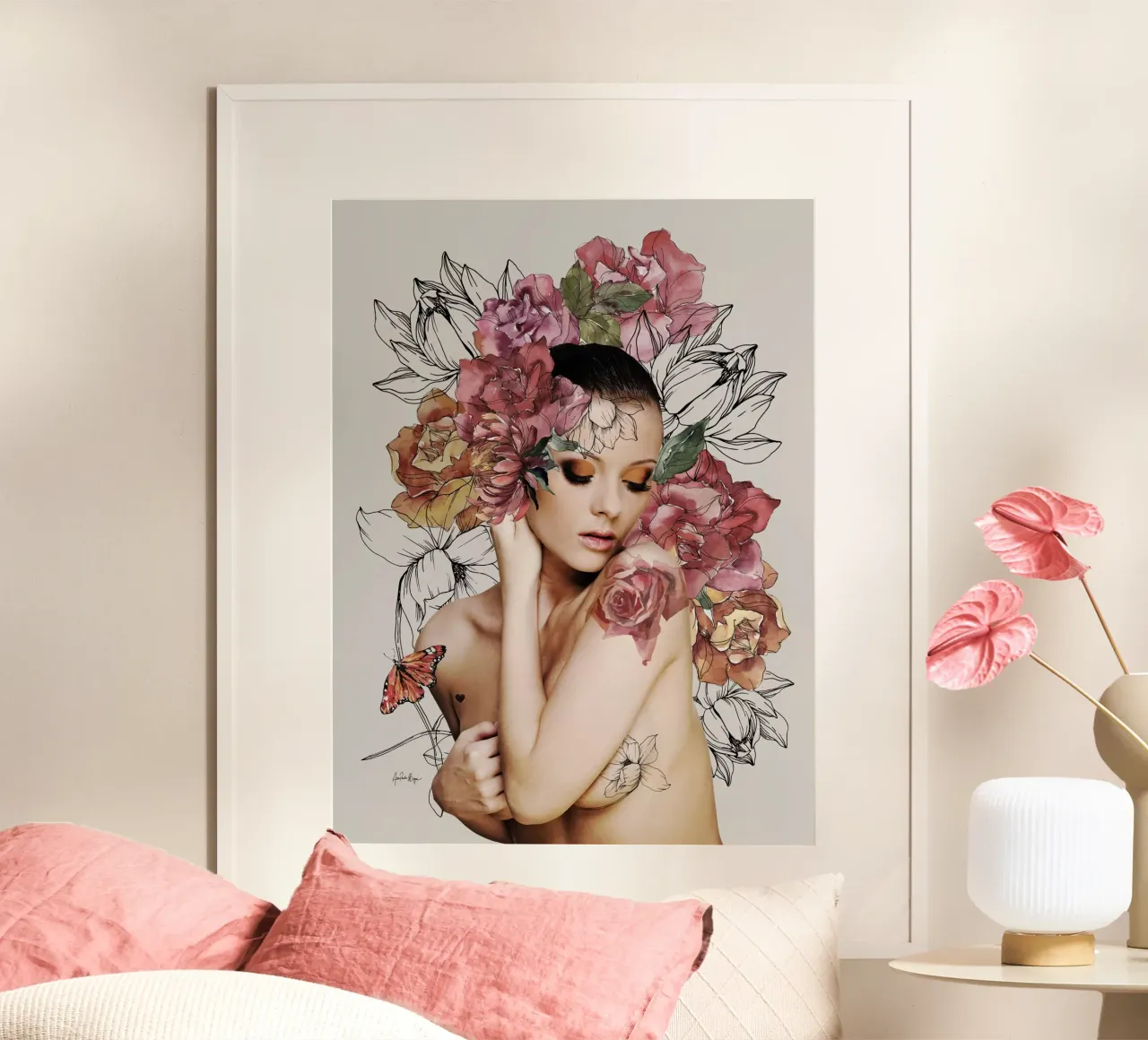 Tangerina poster con telaio in alluminio da Ana Paula Hoppe