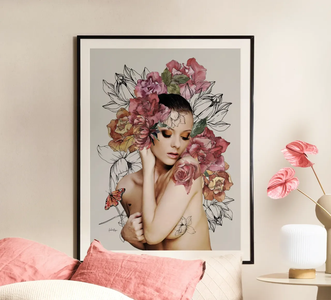 Tangerina poster con telaio in alluminio da Ana Paula Hoppe