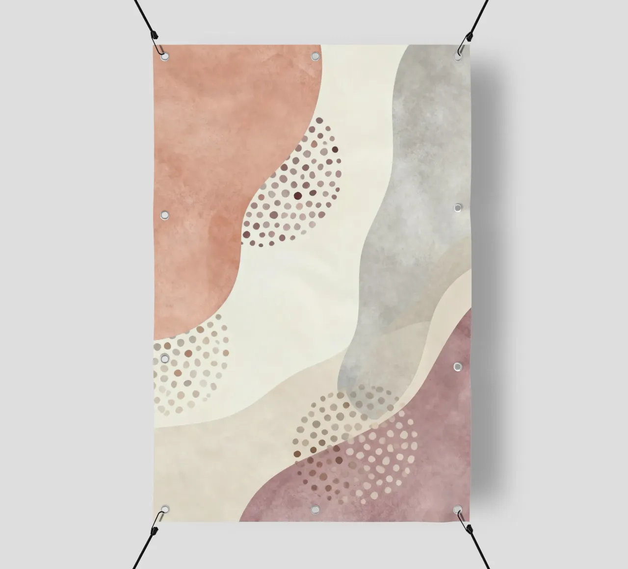 Abstract Boho, Soft Terracotta and Beige Scandi Art telo in pvc da EverLuvv Studio