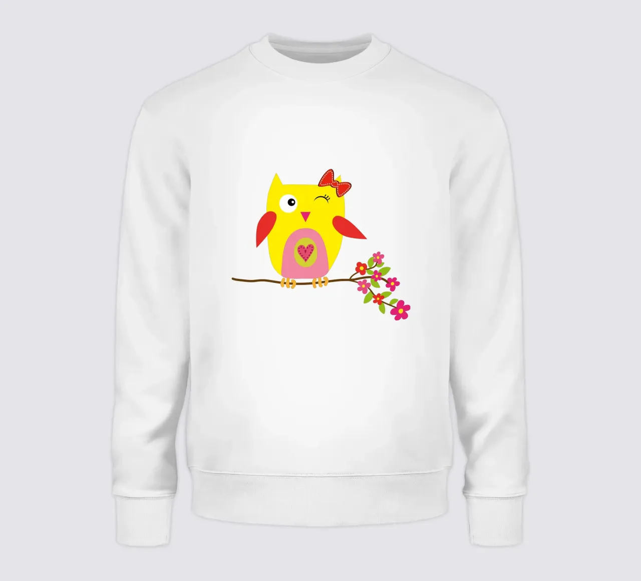Schattige uil met roze bloemen Gepersonaliseerd sweatshirt van Petra Lang - Design
