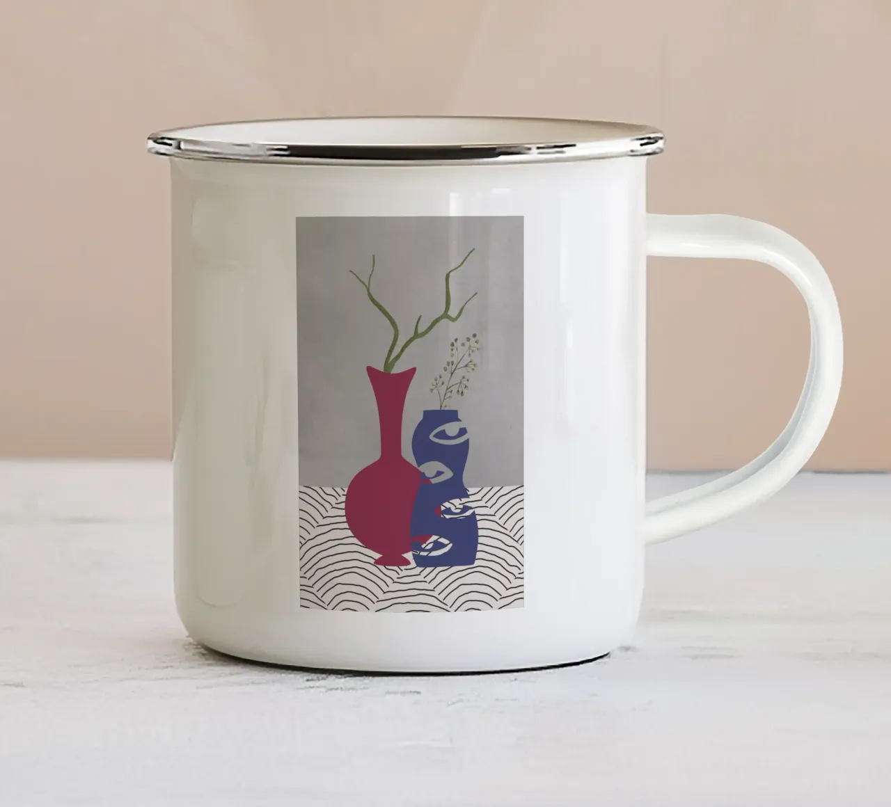 Illustrazione floreale tazza in smalto da DesignArt