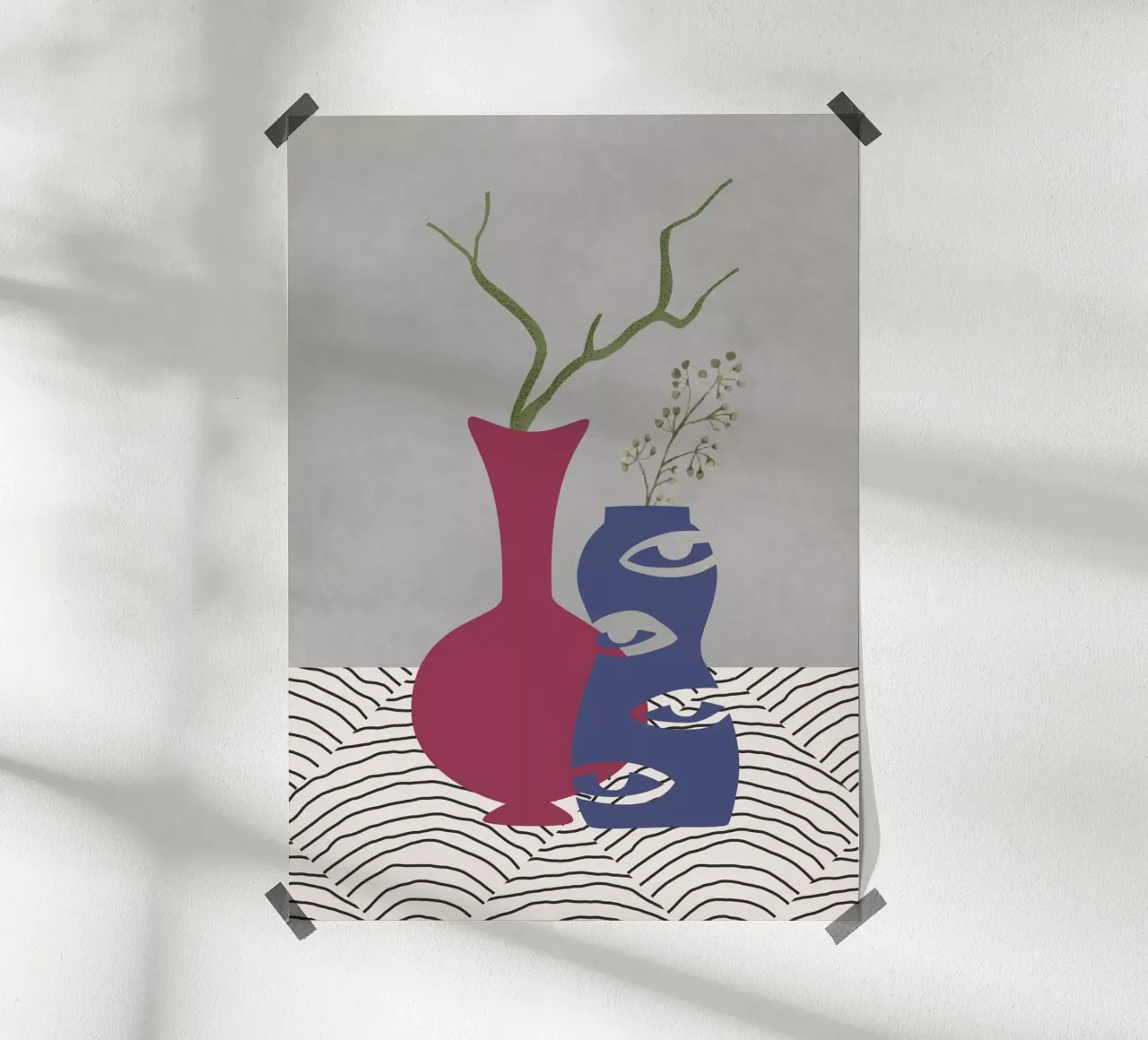 Illustrazione floreale poster con telaio in alluminio da DesignArt