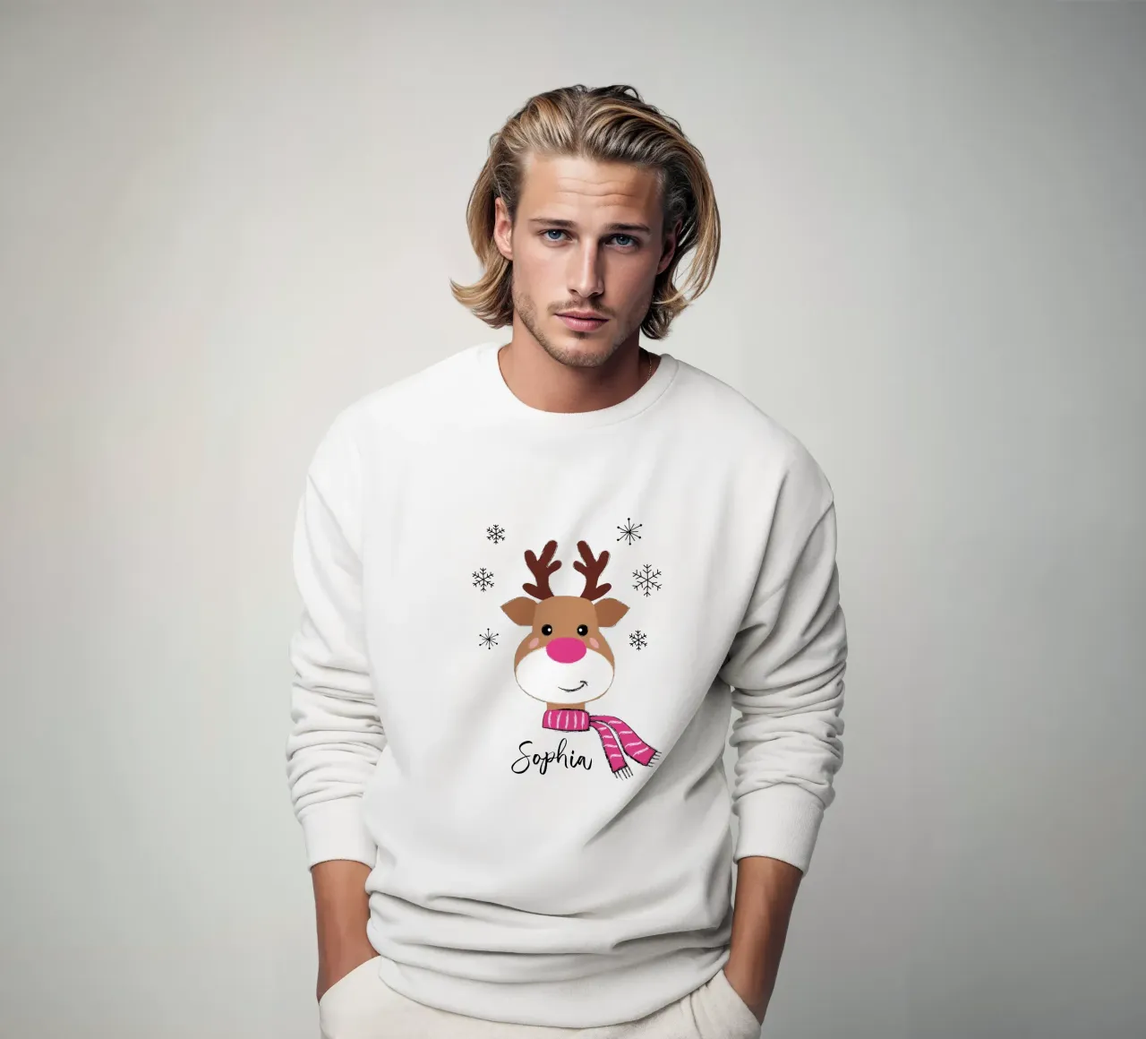 Shiny Nose Reindeer sweatshirt van Petra Lang - Design