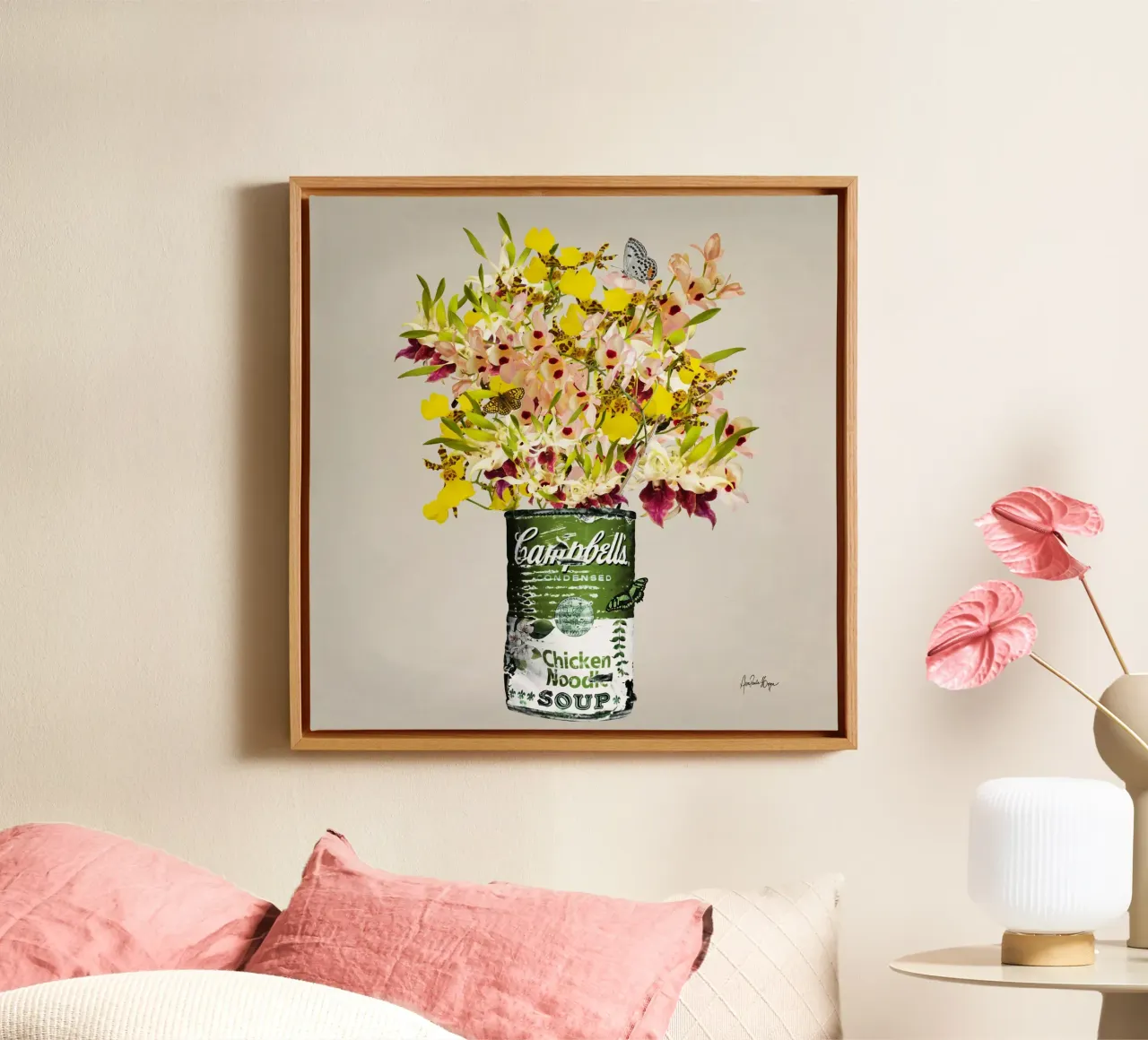 Campbell´s Orchid Quadrado tela con Cornice a cassetta da Ana Paula Hoppe