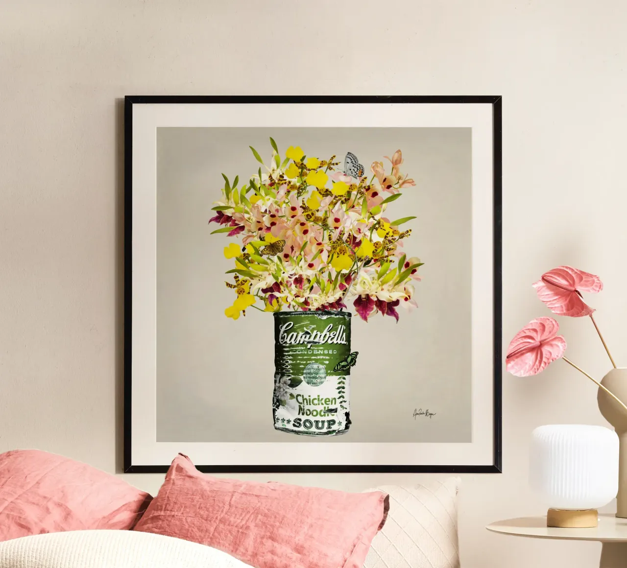 Campbell´s Orchid Quadrado poster con telaio in alluminio da Ana Paula Hoppe