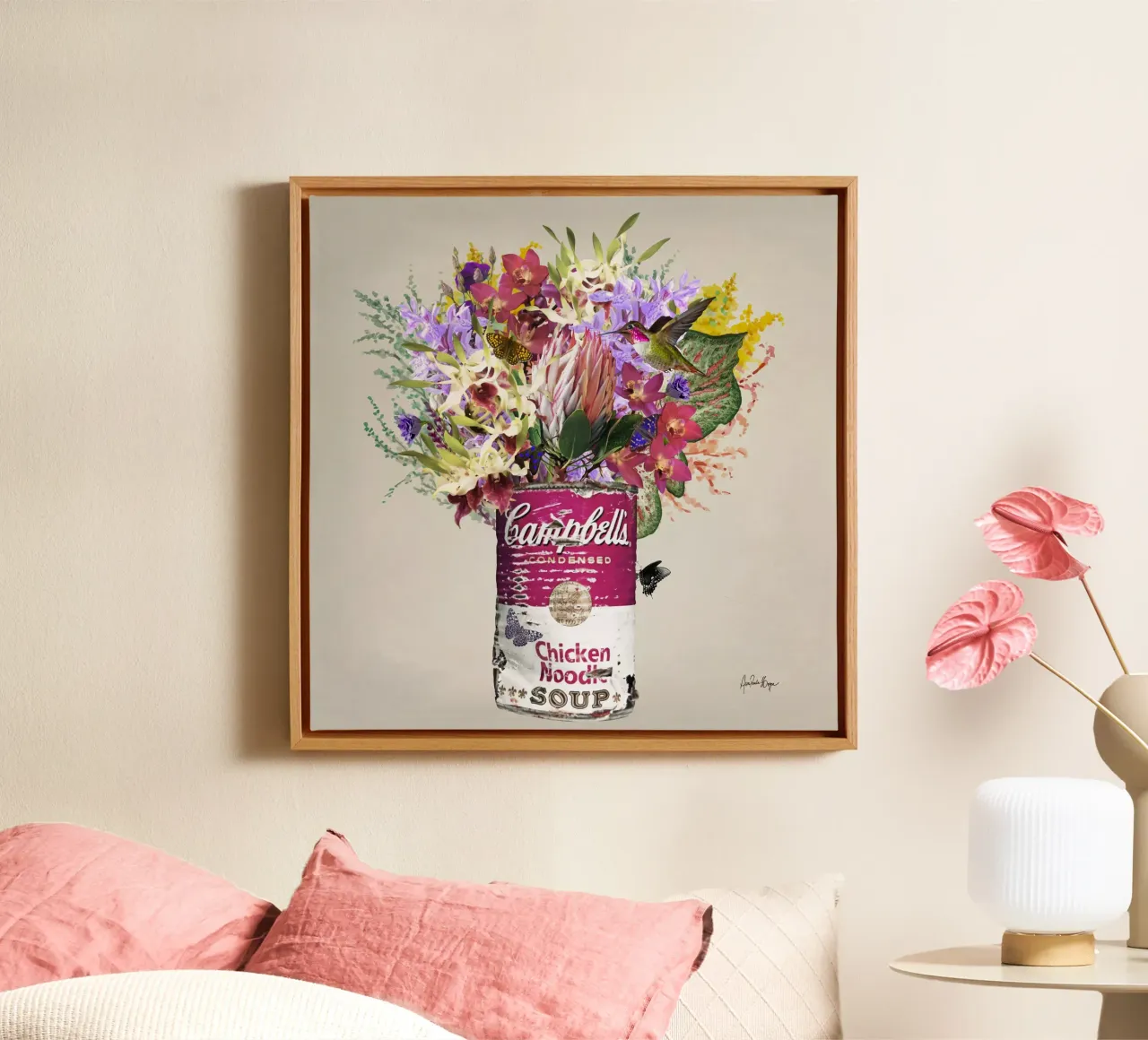 Campbell´s Protea Quadrado tela con Cornice a cassetta da Ana Paula Hoppe