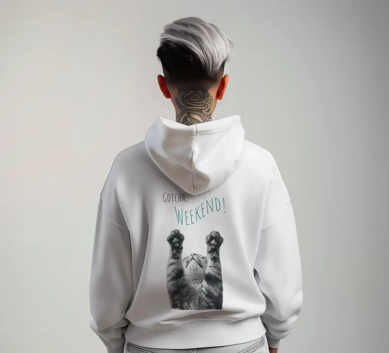 Gatto fresco - fine settimana felpa con cappuccio da Melanie Viola