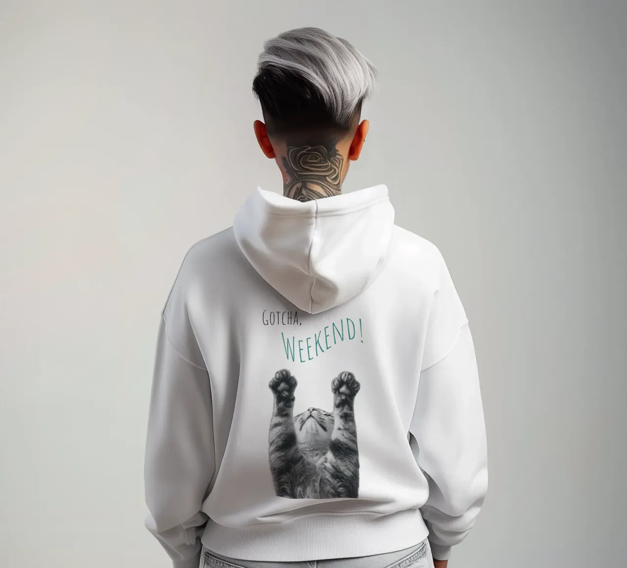 Gatto fresco - fine settimana felpa con cappuccio da Melanie Viola