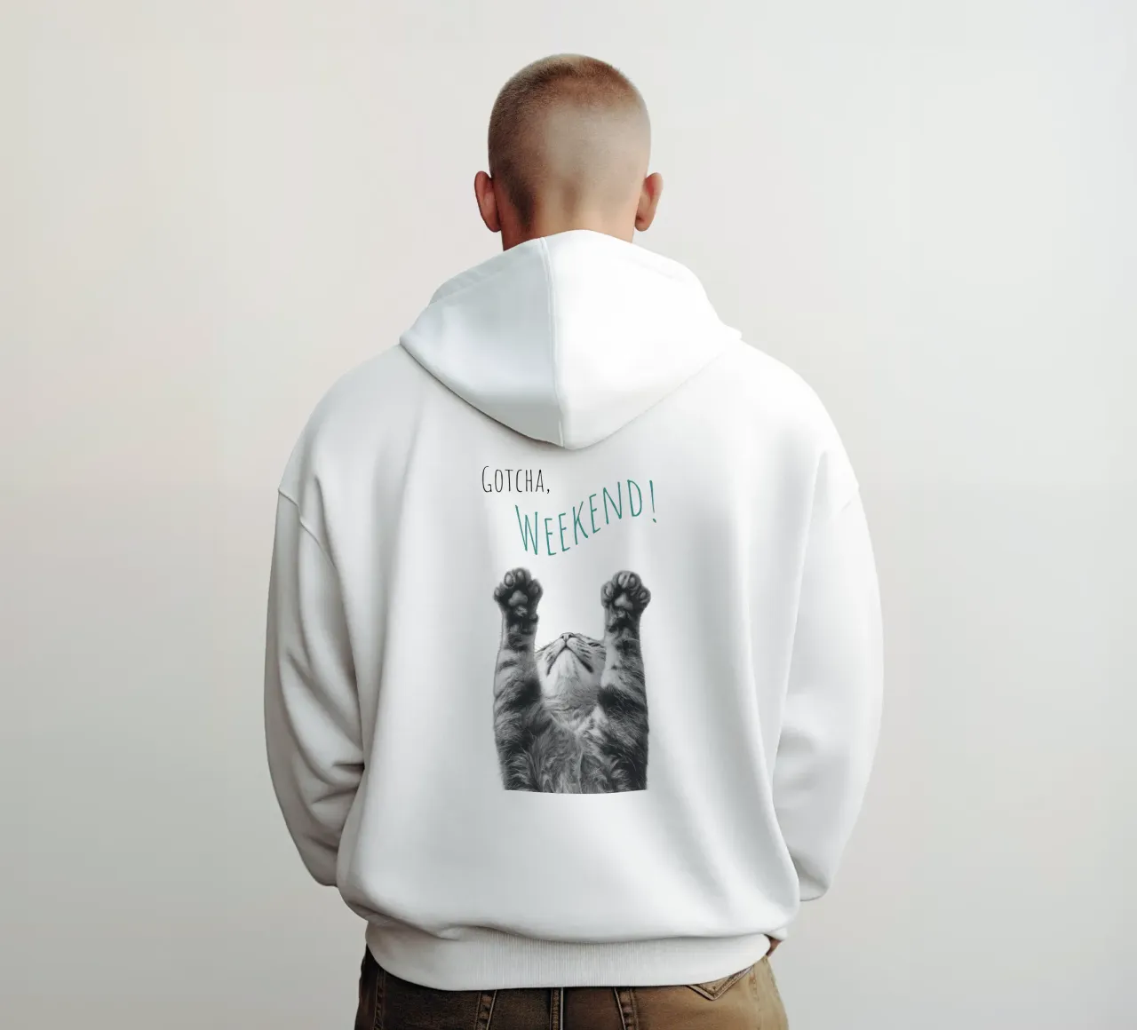 Gatto fresco - fine settimana felpa con cappuccio da Melanie Viola