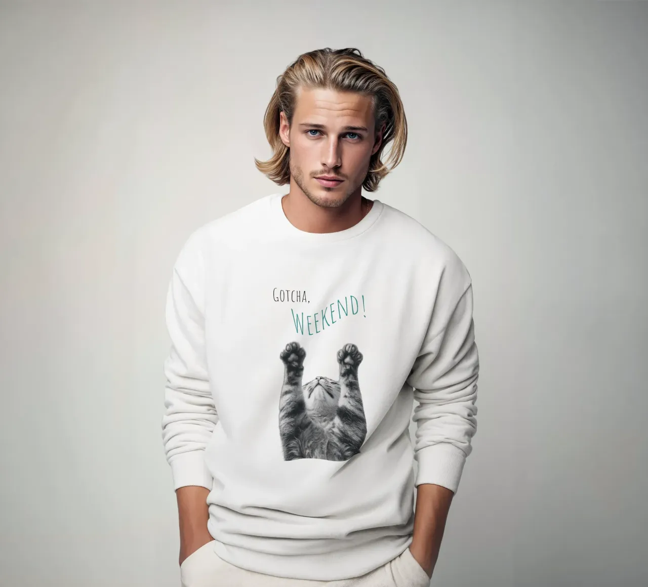 Cool cat - weekend sweatshirt by Melanie Viola