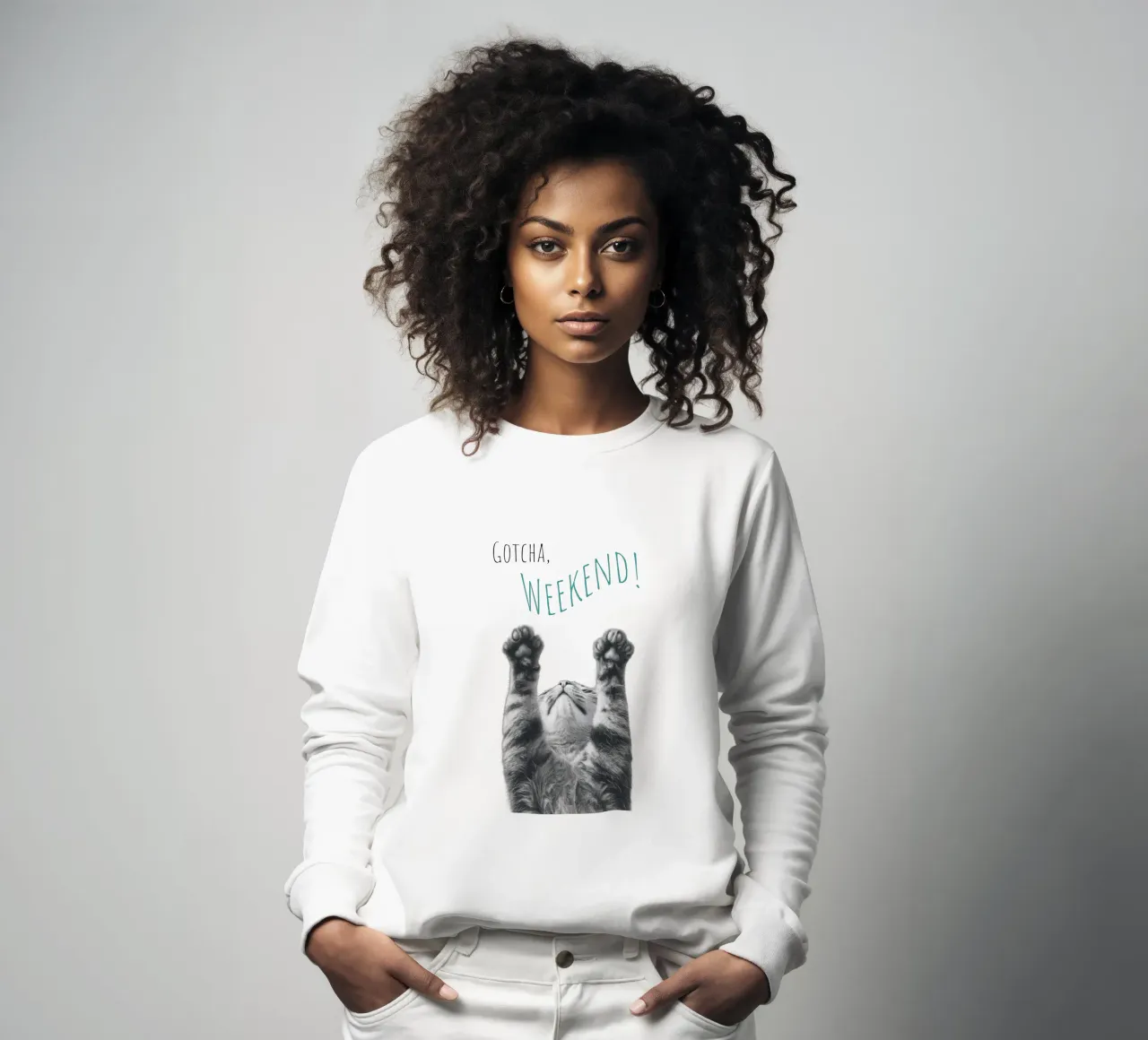 Cool cat - weekend sweatshirt by Melanie Viola