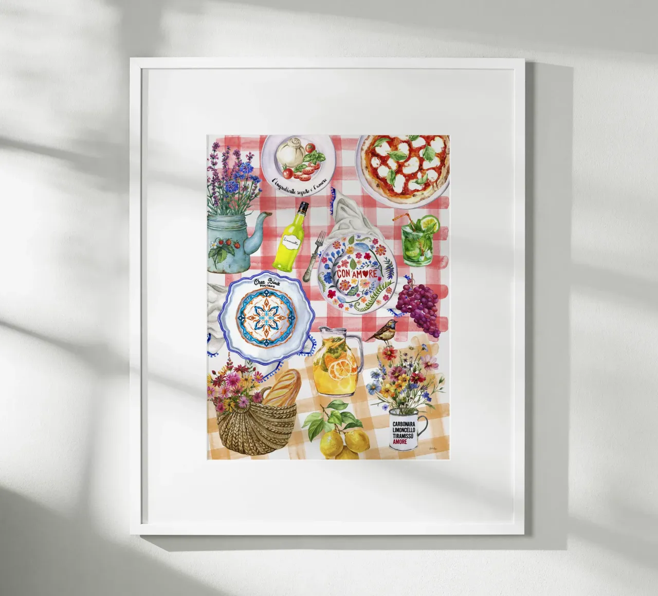 Amalfi Coast poster con telaio in alluminio da Ana Paula Hoppe
