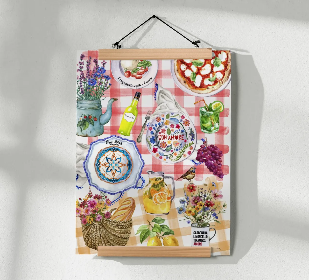 Amalfi Coast poster con telaio in alluminio da Ana Paula Hoppe