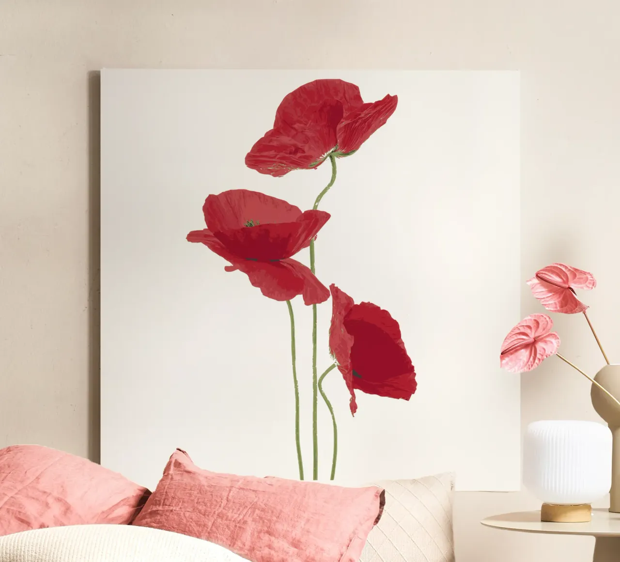 Red poppies canvas with Floater frame by LaylaOzFun