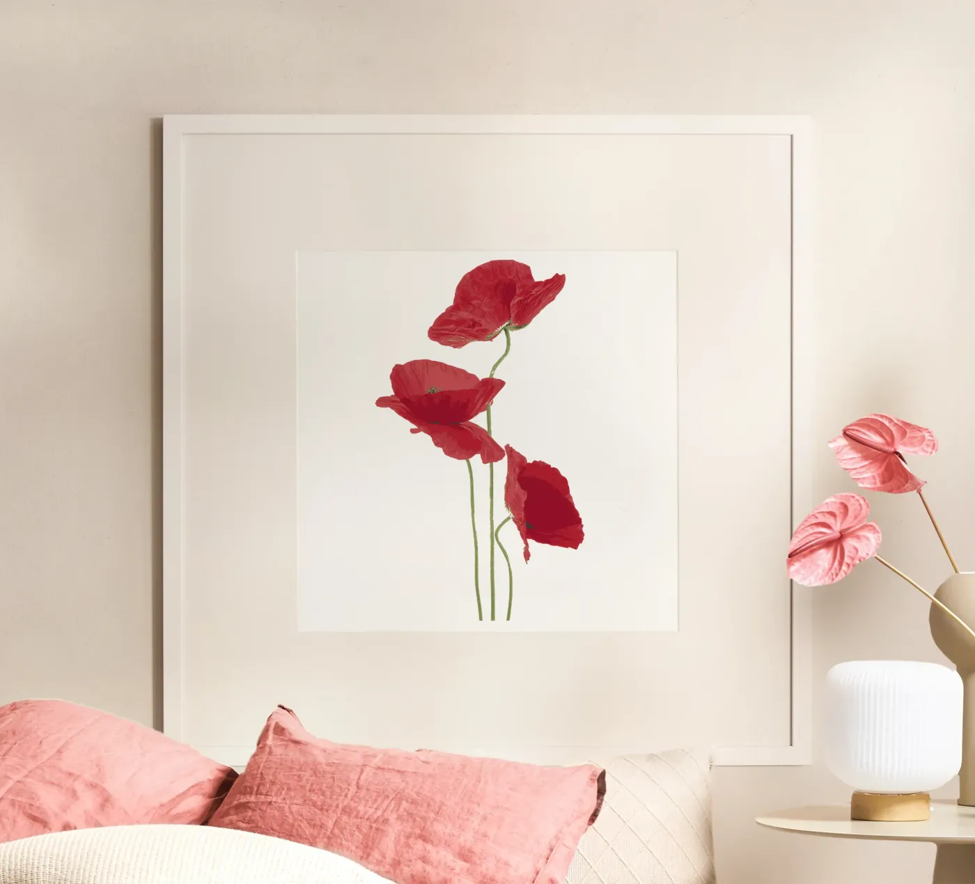 Red poppies poster van LaylaOzFun