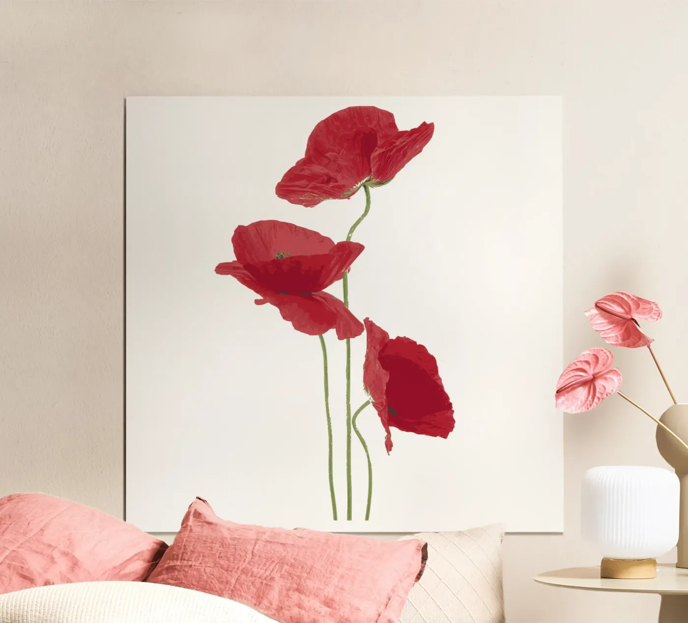 Red poppies poster van LaylaOzFun