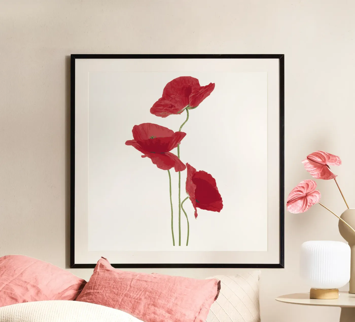 Red poppies poster van LaylaOzFun