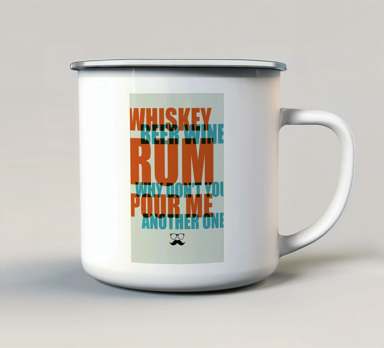 Whiskey, Beer and Wine Poster tazza in smalto da Naxart