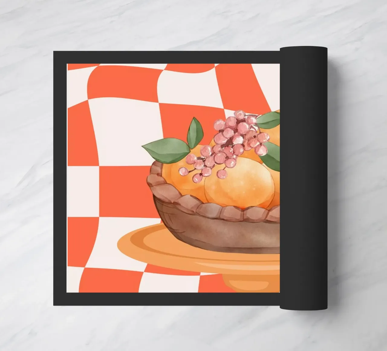 Orange doormat by DesignArt