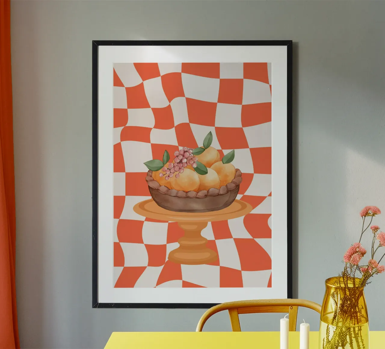 Arancione poster con telaio in alluminio da DesignArt