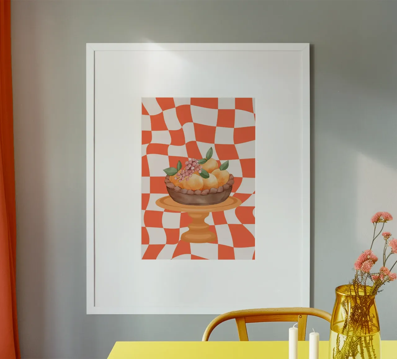 Arancione poster con telaio in alluminio da DesignArt