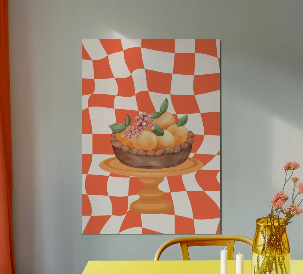 Arancione poster con telaio in alluminio da DesignArt