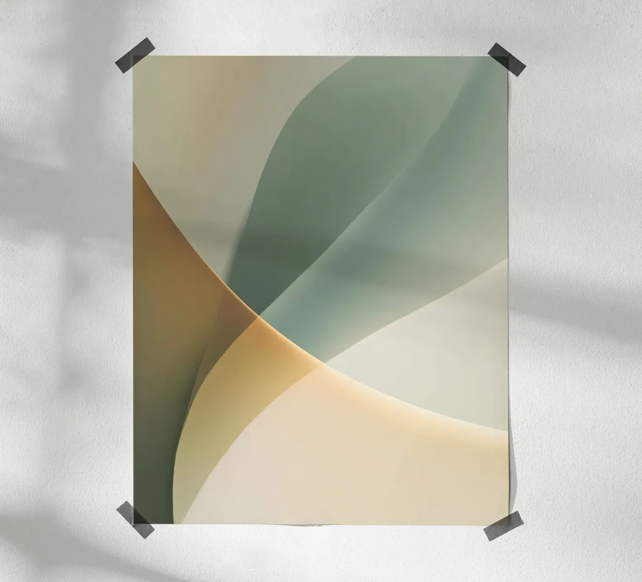 Soft Minimal Abstract in Sage and Sand hahnemühle by StudioVO