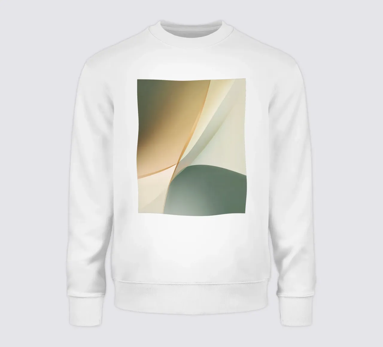 Soft Minimal Abstract in Sage and Sand Layers sweatshirt by StudioVO