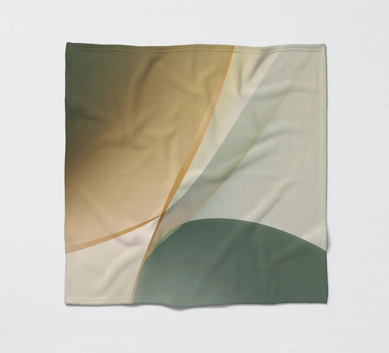 Soft Minimal Abstract in Sage and Sand Layers fleece blanket by StudioVO