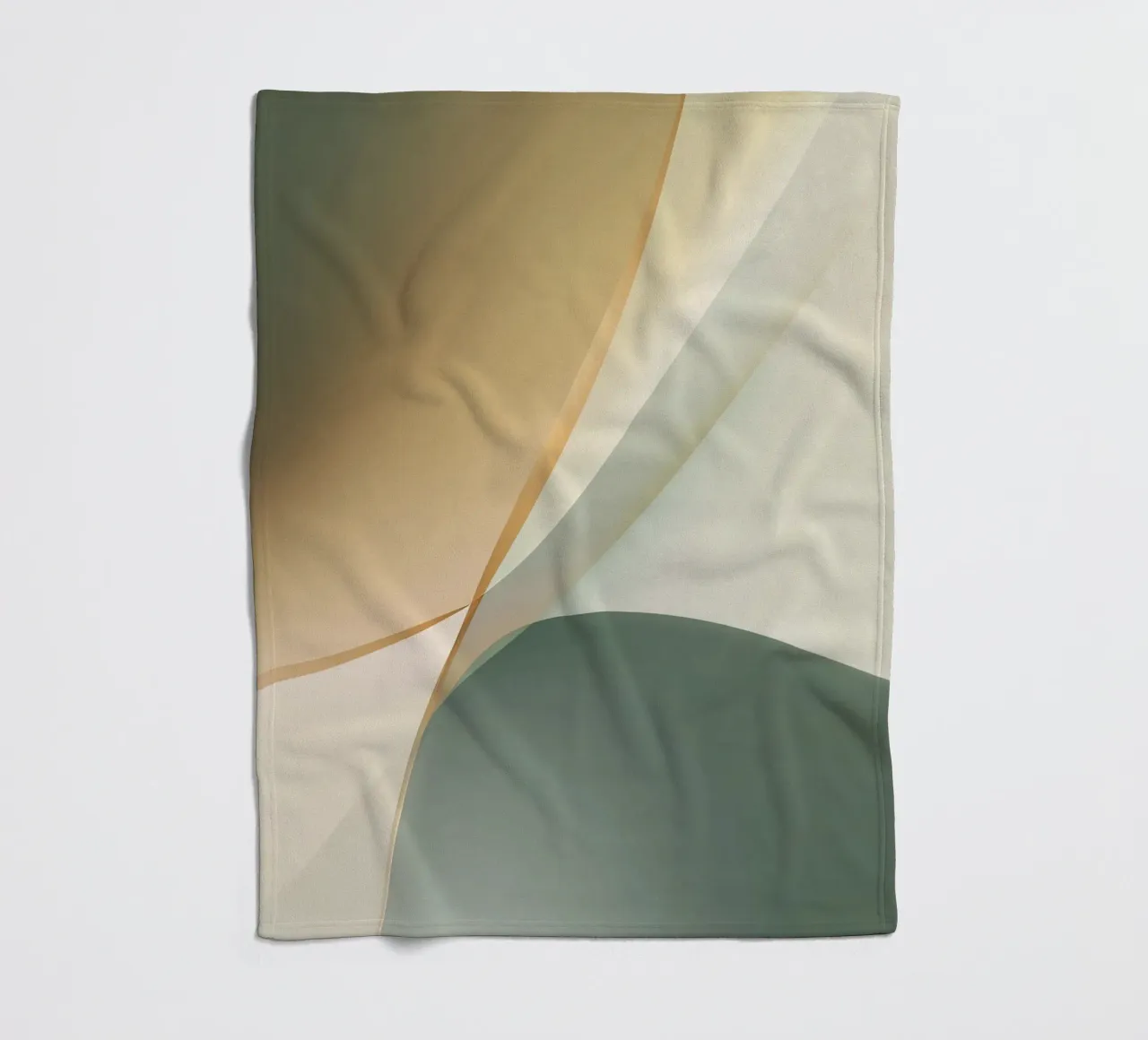 Soft Minimal Abstract in Sage and Sand Layers fleece blanket by StudioVO